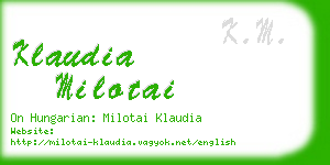 klaudia milotai business card